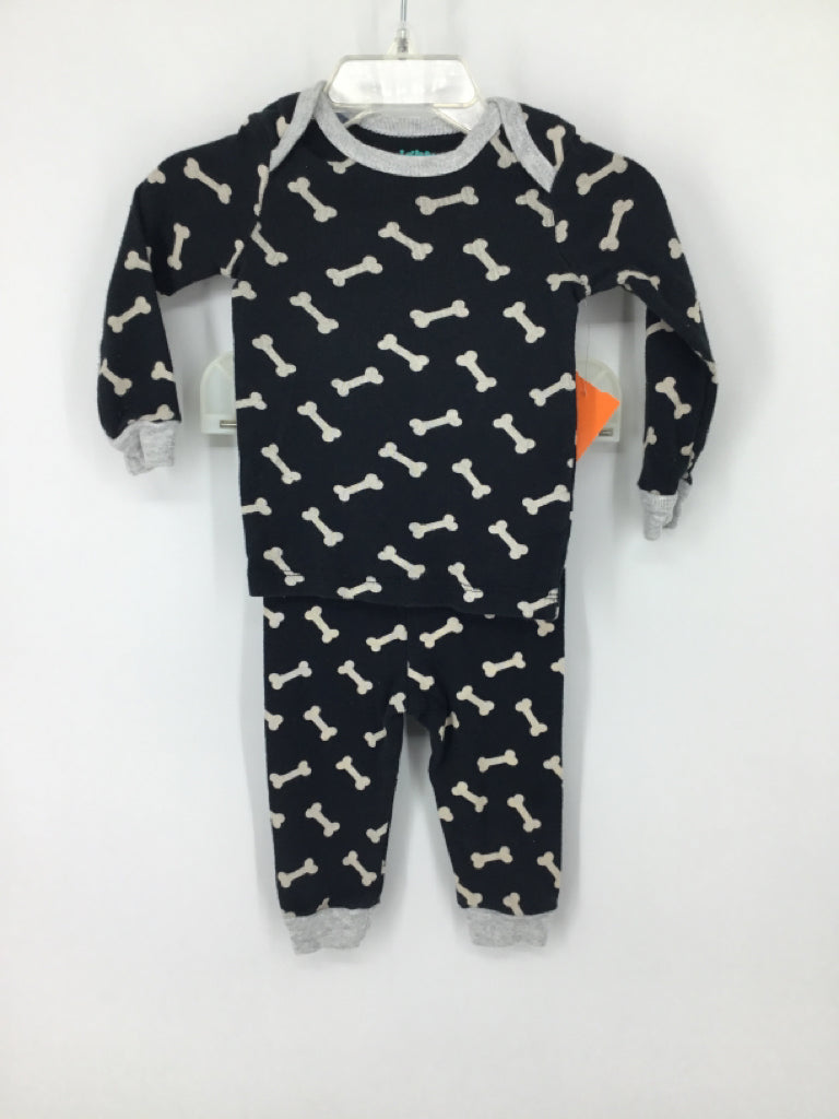 Mighty Child Size 9 Months Black Print Pajamas - boys
