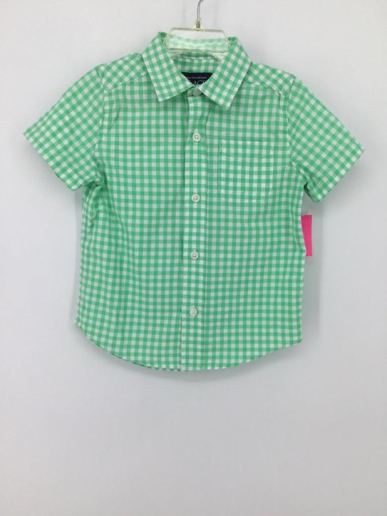 Childrens Place Child Size 3 Green Gingham Shirt - boys