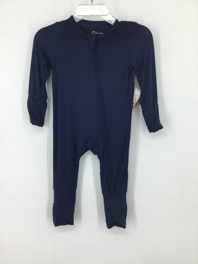 Pat Pat Child Size 0-3 Months Navy Solid Pajamas - boys