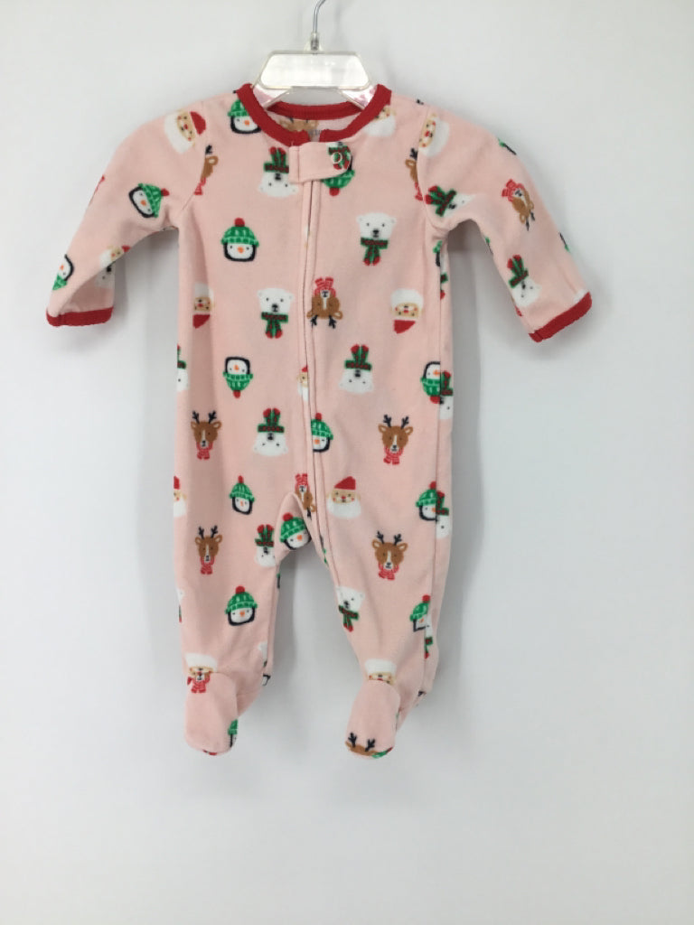 Carter's Child Size 3 Months Pink Christmas Sleeper