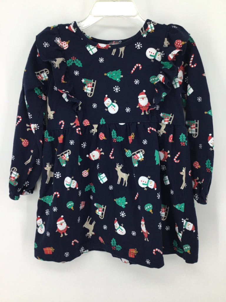 Tangerine Sky Child Size 3 Navy Christmas Dress