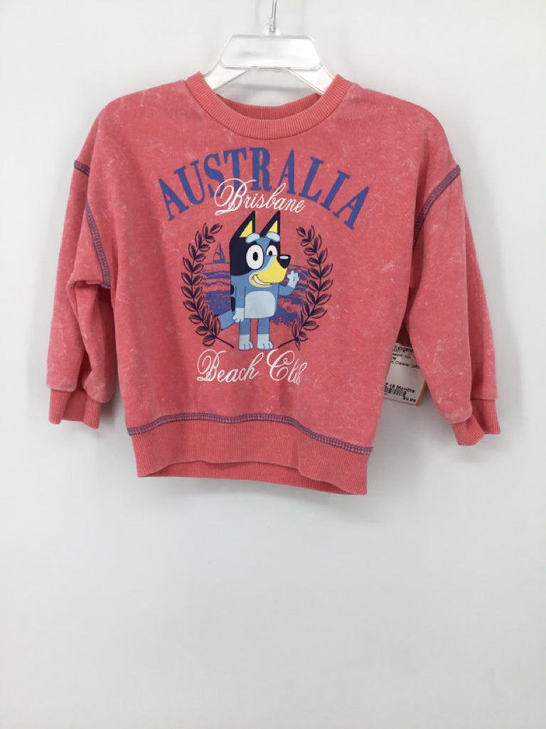Bluey Child Size 18 Months Red Character Sweatshirt - boys