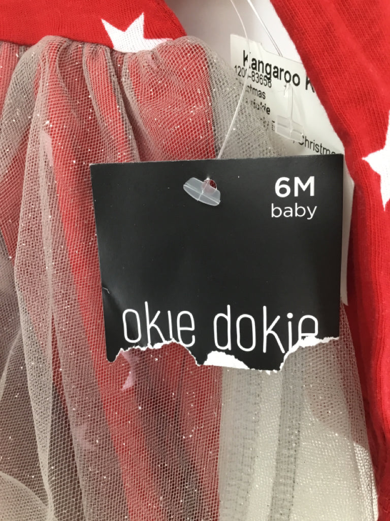 okie dokie Child Size 6 Months Red Christmas Dress