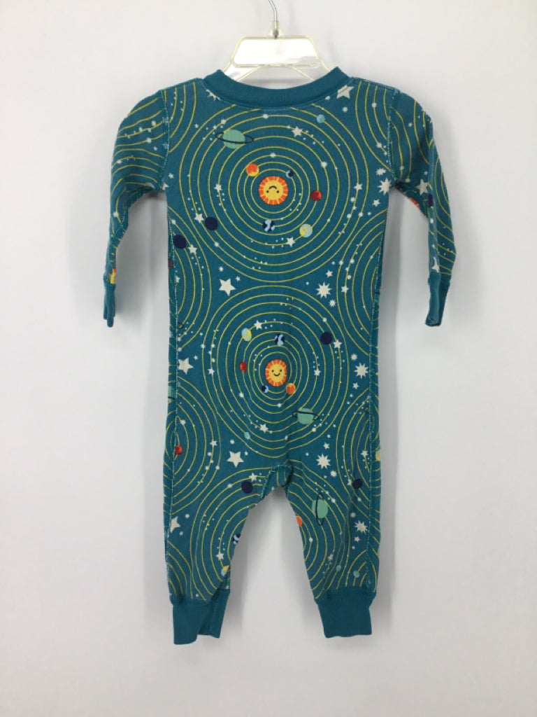 Hanna Andersson Child Size 12-18 Months Teal Space Pajamas - boys