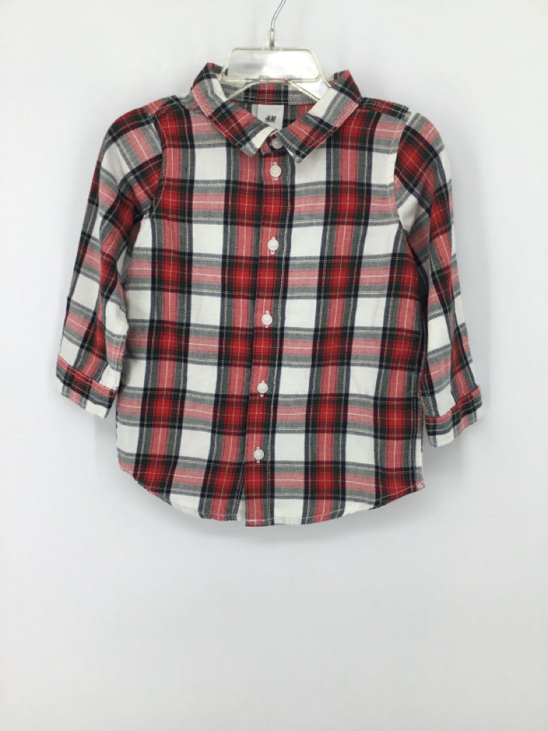 H & M Child Size 18 Red Plaid Shirt - boys
