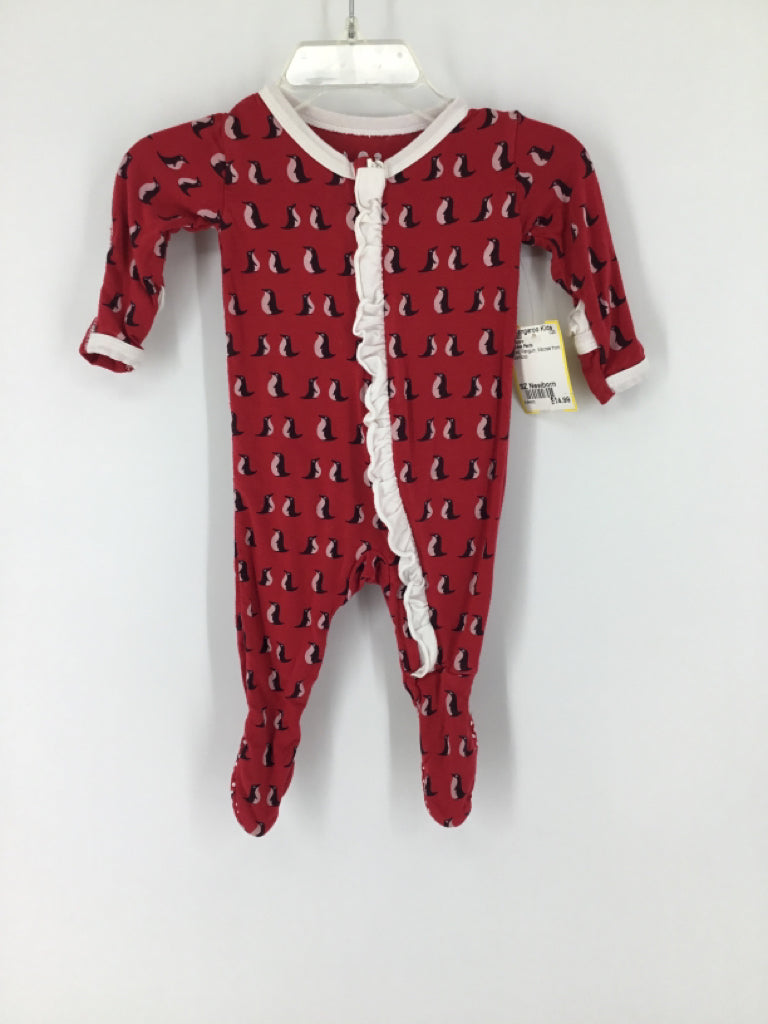 Kickee Pants Child Size Newborn Red Sleepers