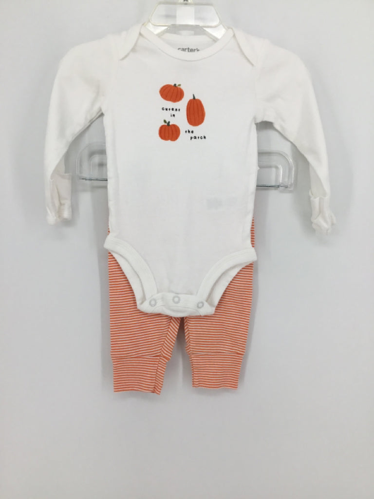 Just One You Made by Carters Child Size 3 Months Orange Halloween Outfit