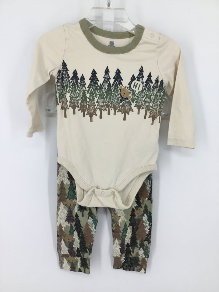 Baby Gap Child Size 12-18 Months Tan Print Pajamas - boys
