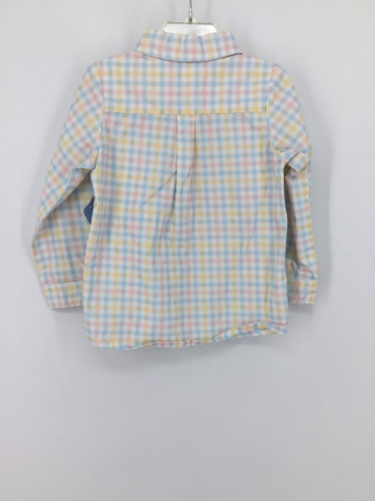 Stitchy Fish Child Size 4 Multi-Color Gingham Shirt - boys