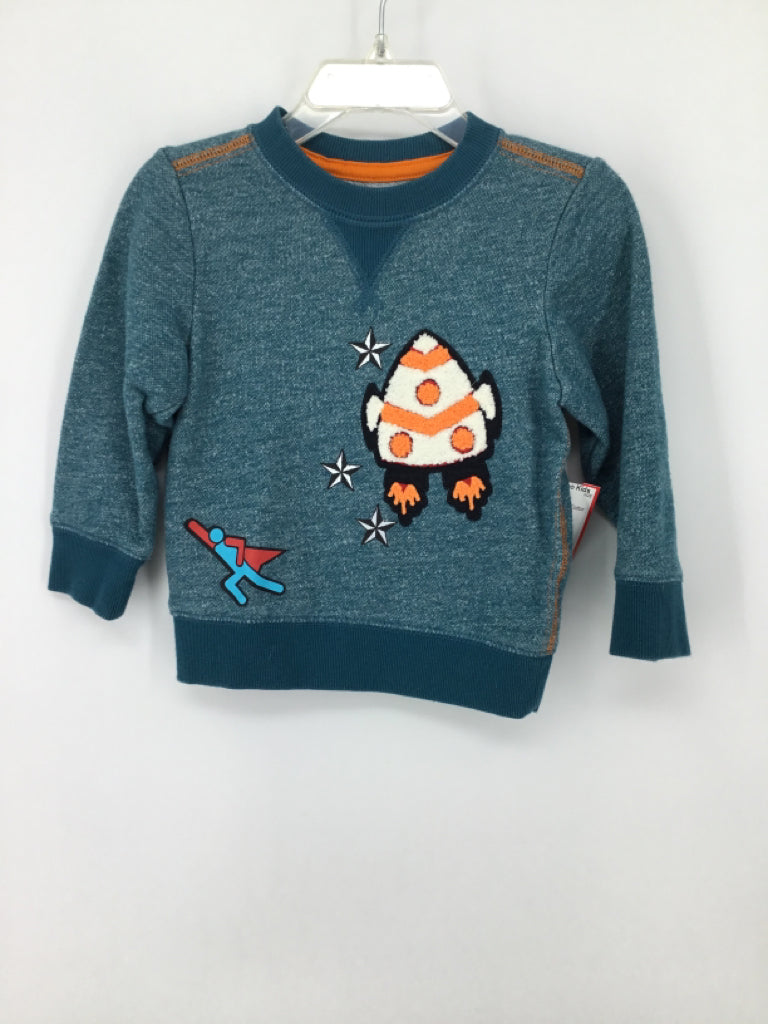 Cat & Jack Child Size 12 Months Teal Embellished Sweater - boys