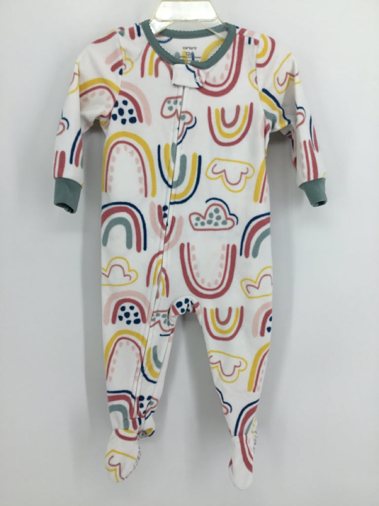 Carter's Child Size 12 Months White Sleepers