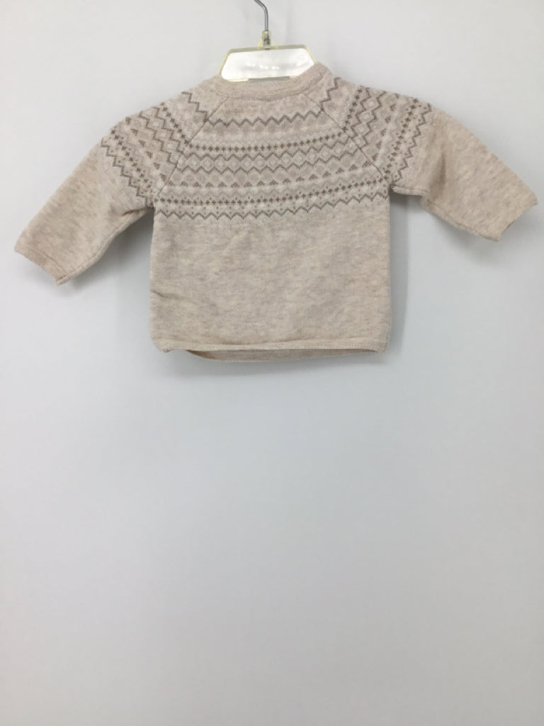 H & M Child Size Newborn Tan Print Sweater - boys