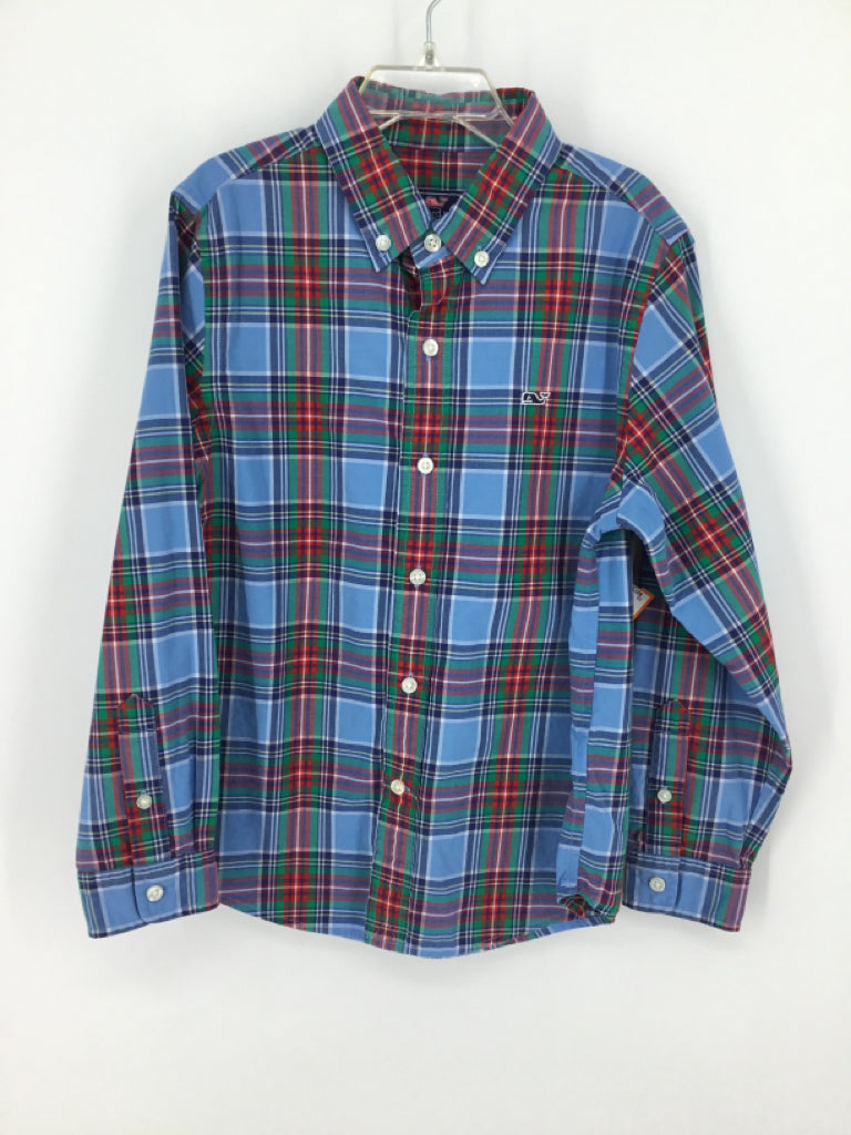 vineyard vines Child Size 7 Blue Plaid Shirt - boys