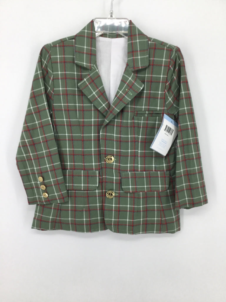 b Bella Bliss Child Size 2 Green Plaid Blazer - boys