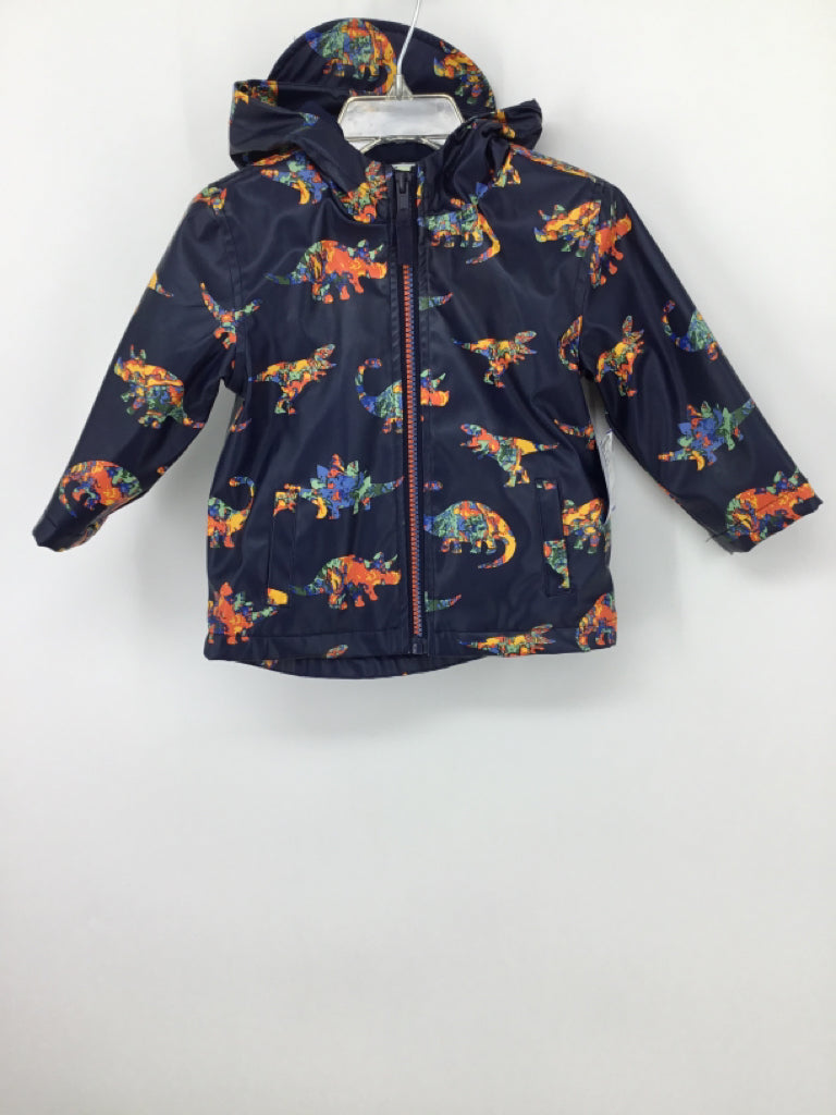 Little Me Child Size 12 Months Black Dinosaur Raincoat - boys
