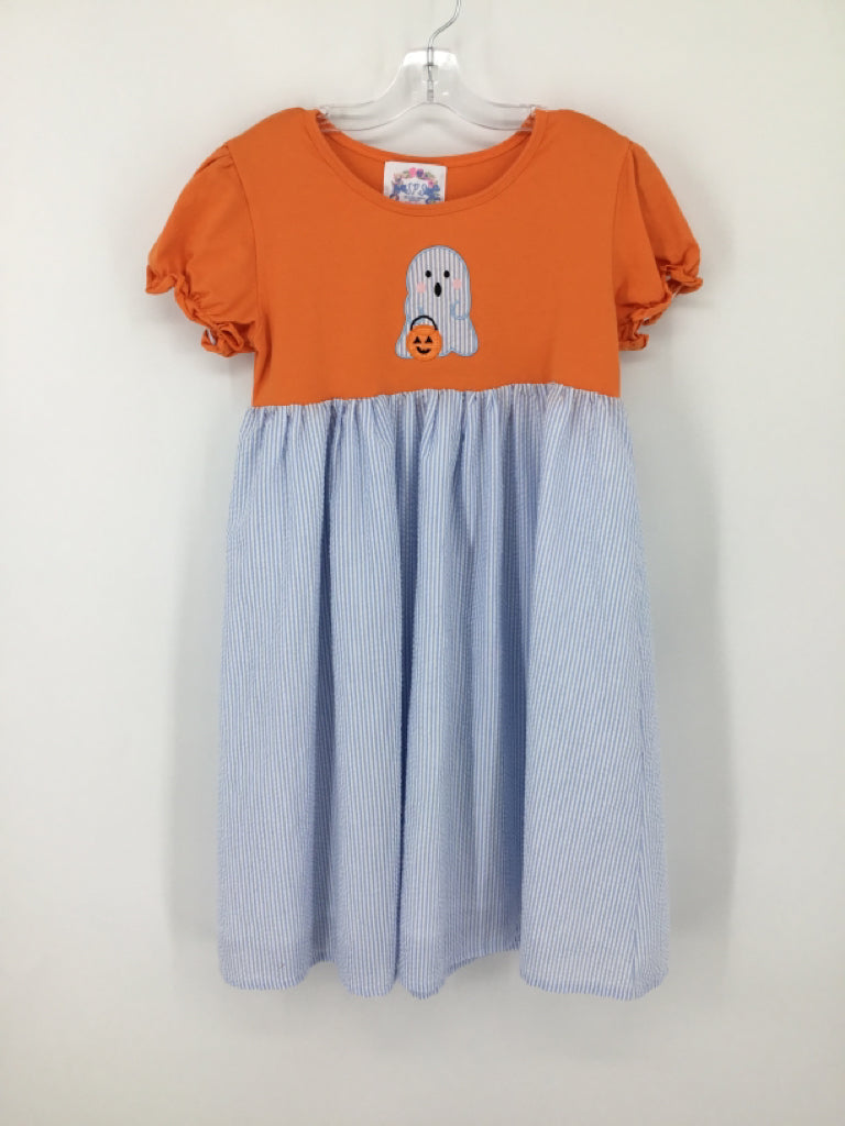 Southern Poppy Smocks Child Size 10 Orange Halloween Dress