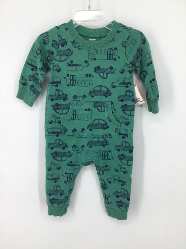 Carter's Child Size 9 Months Green Print Outfit - boys