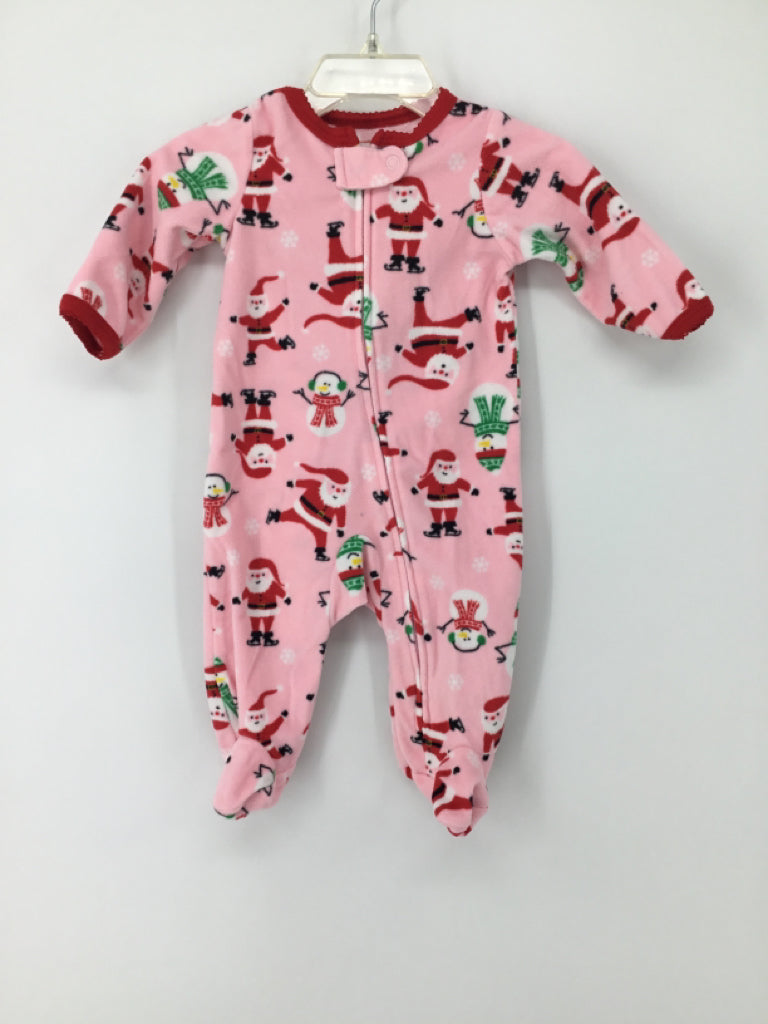 Carter's Child Size 3 Months Pink Christmas Sleeper