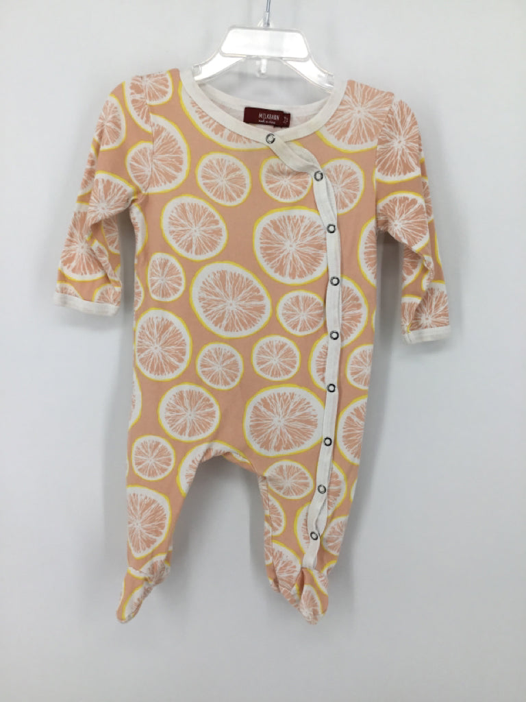 Milkbarn Child Size 3-6 Months Pink Sleepers