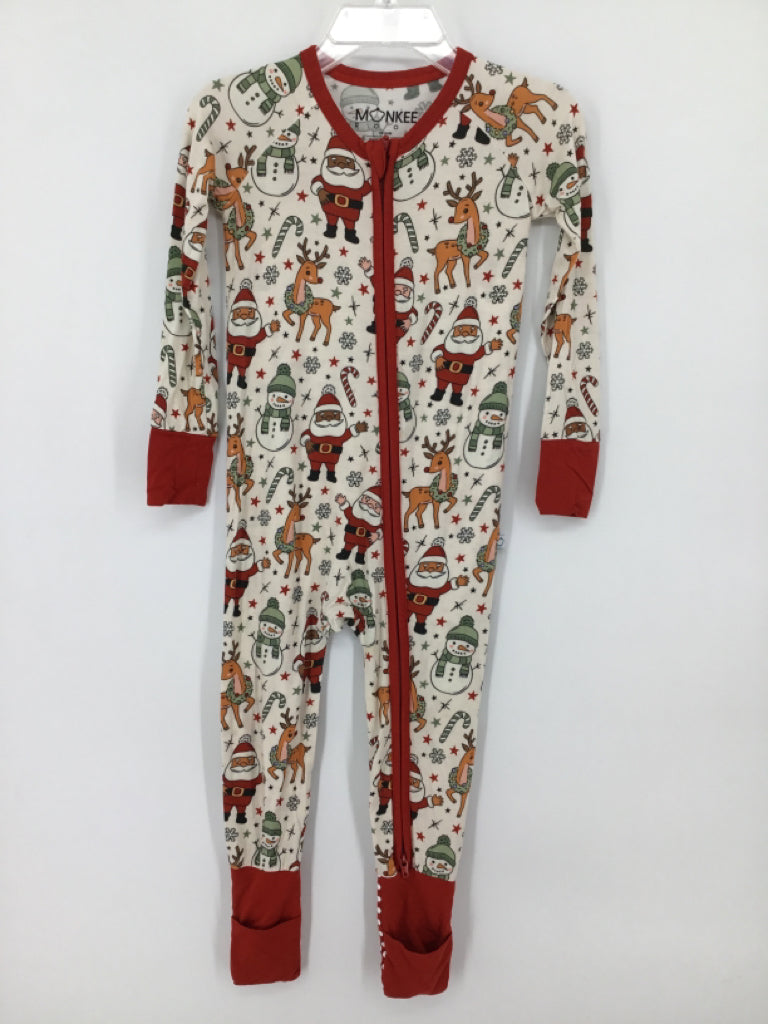 Monkeeroos Child Size 18-24 Months Red Christmas Sleeper