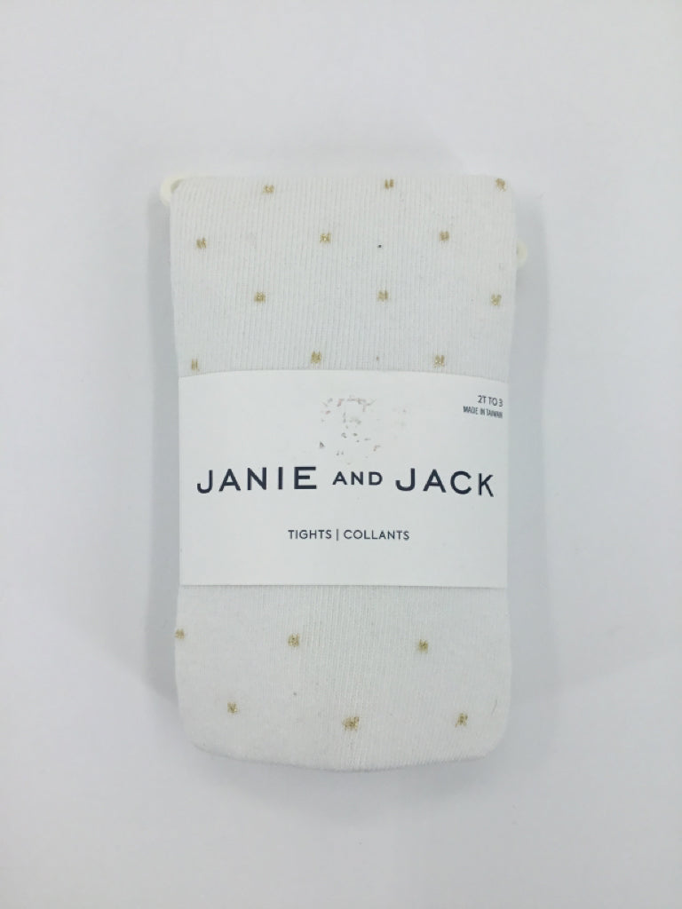 Janie and Jack Child Size 2 White Tights - girls