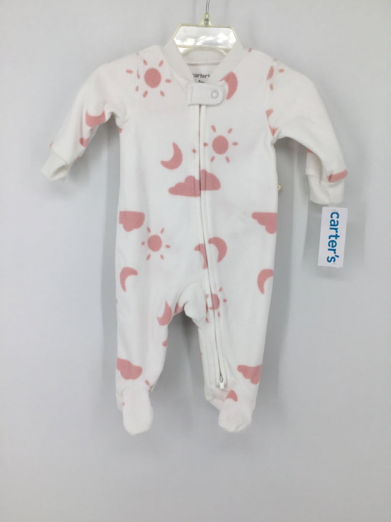 Carter's Child Size 3 Months White Sleepers