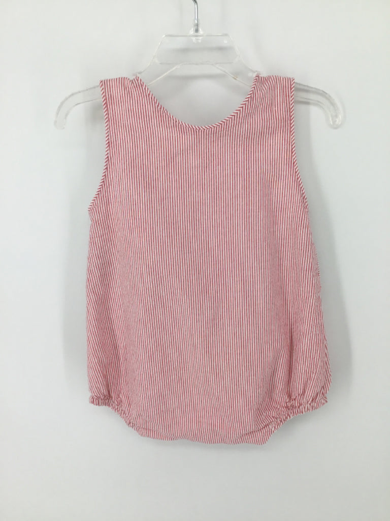 Lime Green Child Size 6 Months Red Stripe Outfit - boys