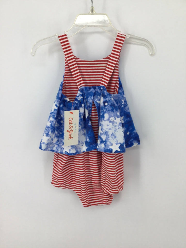 Cat & Jack Child Size 18 Months Blue Stars & Stripes Outfit