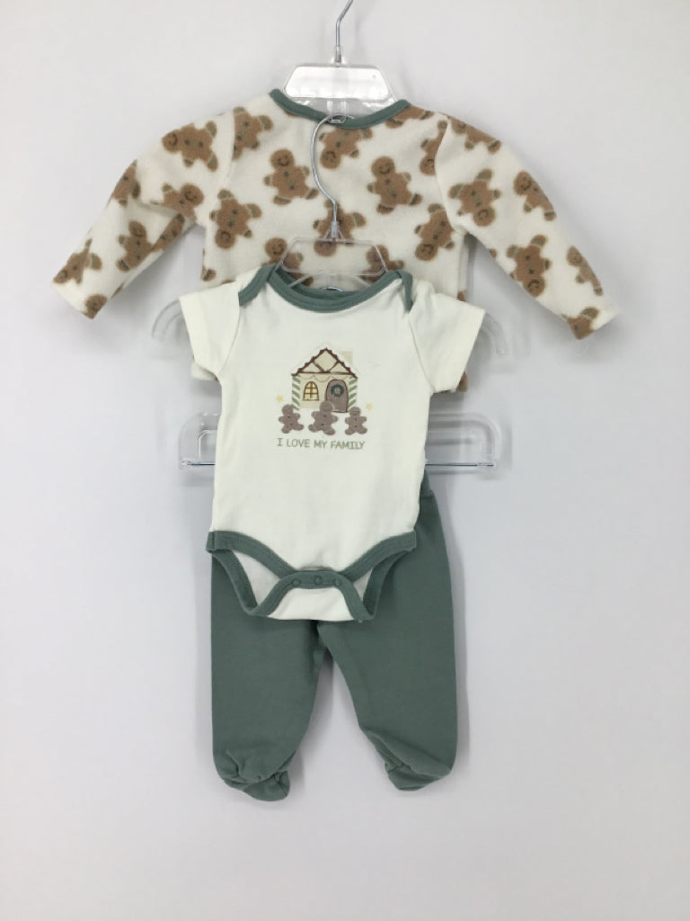 Chickpea Child Size 0-3 Months Green Christmas Outfit