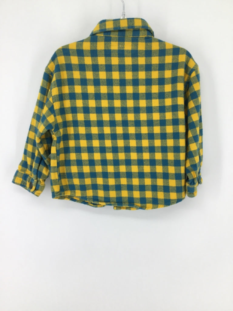 Zara Child Size 18-24 Months Yellow Gingham Shirt - boys