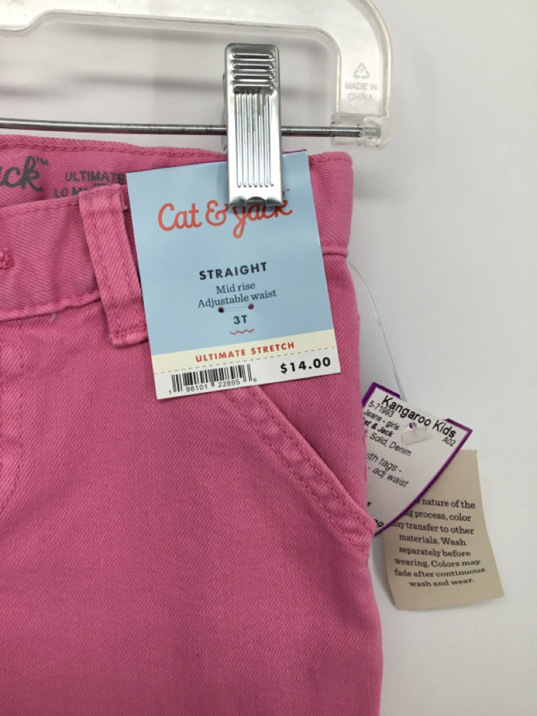 Cat & Jack Child Size 3 Pink Jeans - girls