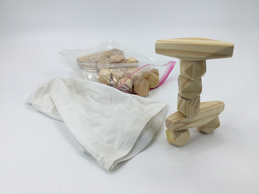 Constructive Playthings Natural Wooden Balancing Blocks