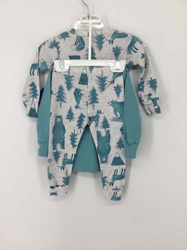 Just One You Made by Carters Child Size 12 Months Blue Print Pajamas - boys