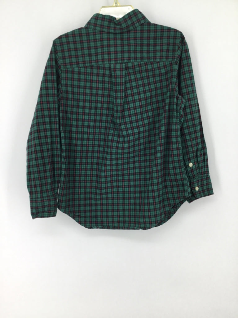 Ralph Lauren Child Size 4 Green Checkered Shirt - boys