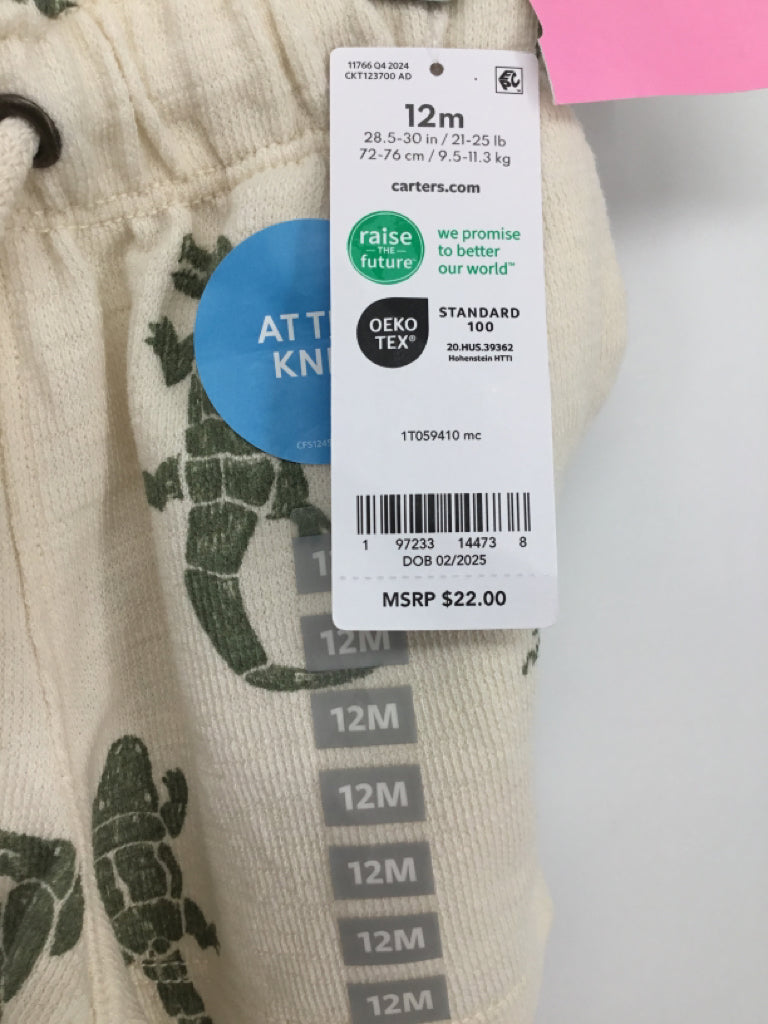 Carter's Child Size 12 Months Cream Print Shorts - boys