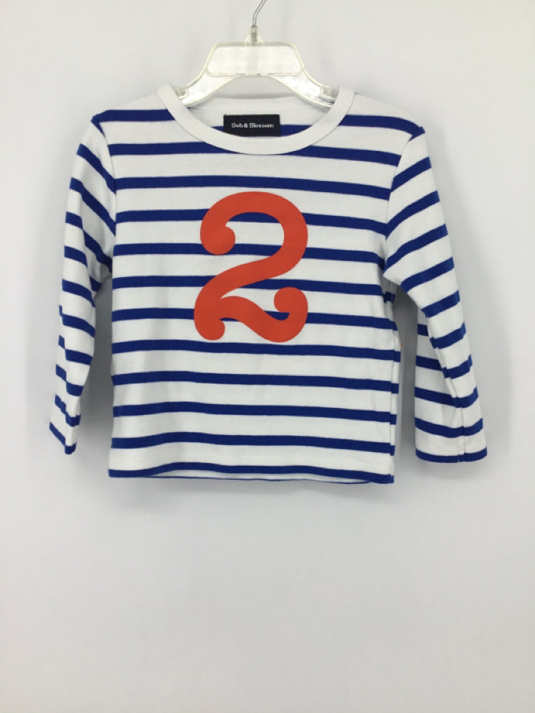 Bob & Blossom Child Size 2 Blue Stripe Shirt - boys