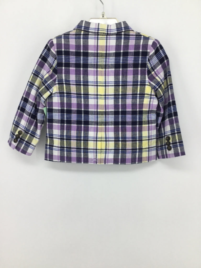 Janie and Jack Child Size 18-24 Months Purple Plaid Blazer - boys