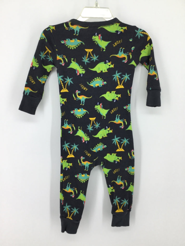 Old Navy Child Size 12-18 Months Gray Dinosaur Pajamas - boys