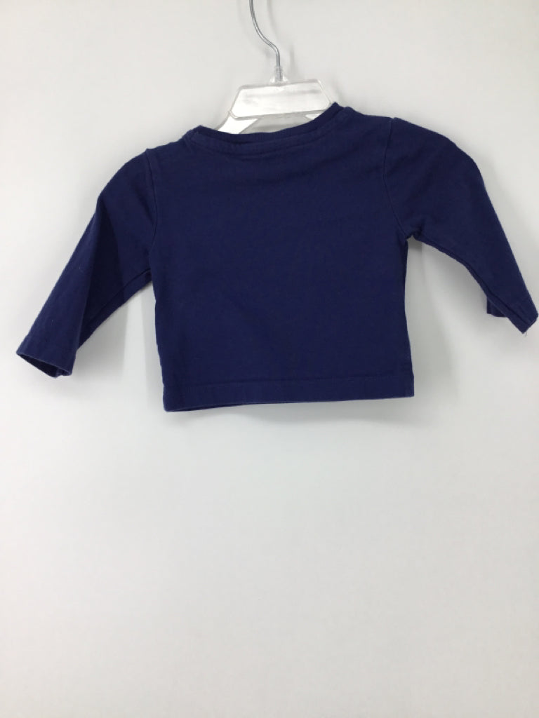Baby Boden Child Size 0-3 Months Navy Christmas Shirt