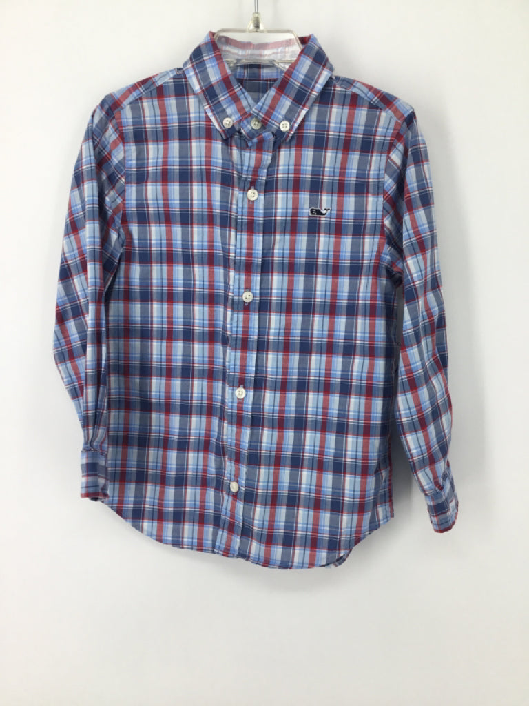 vineyard vines Child Size 4 Blue Plaid Shirt - boys