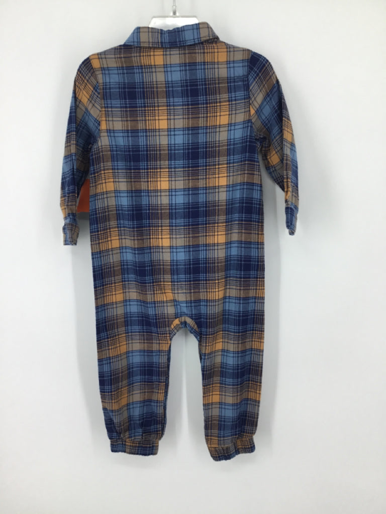 Cat & Jack Child Size 18 Months Blue Plaid Outfit - boys