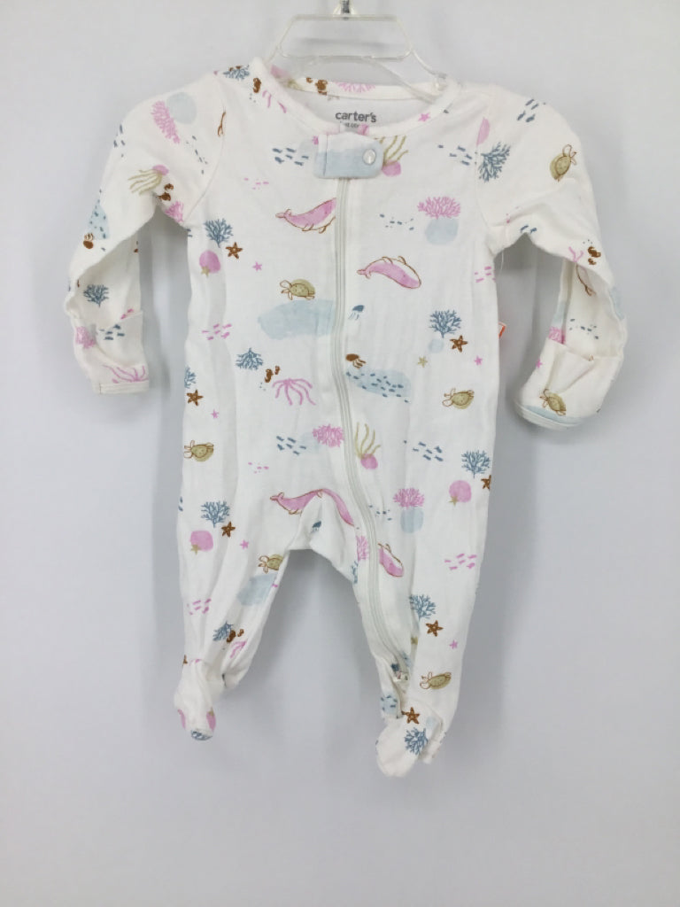 Just One You Made by Carters Child Size 3 Months White Sleepers