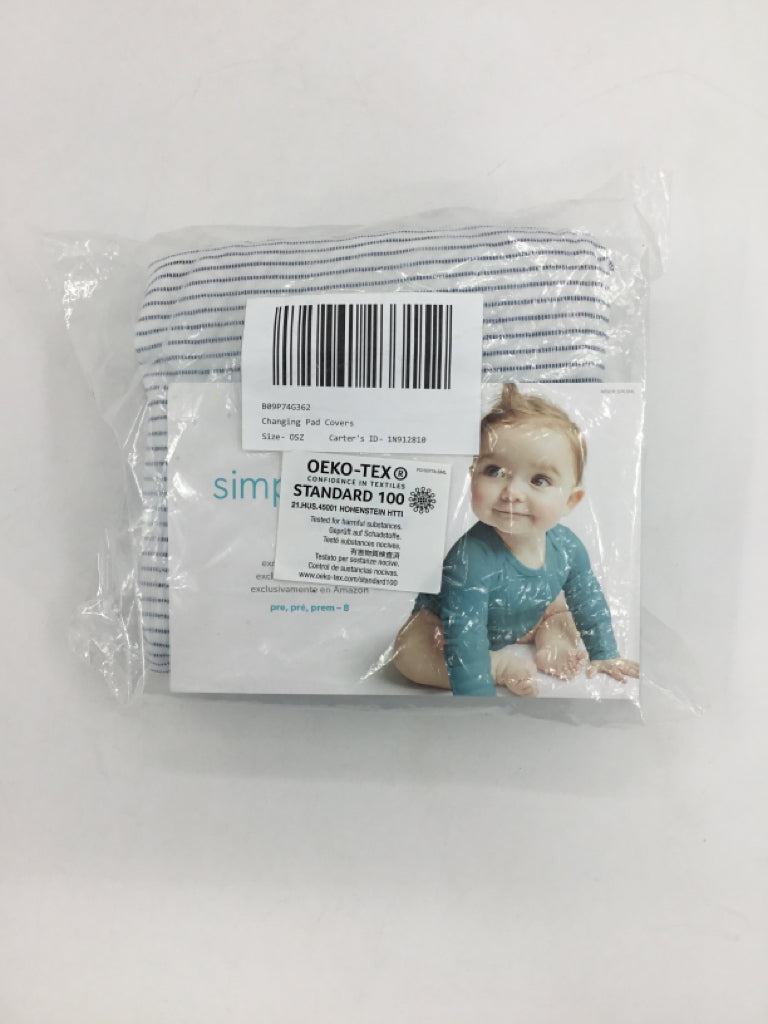 Carter's Gray Stripe Changing Pad Cover Set of 2