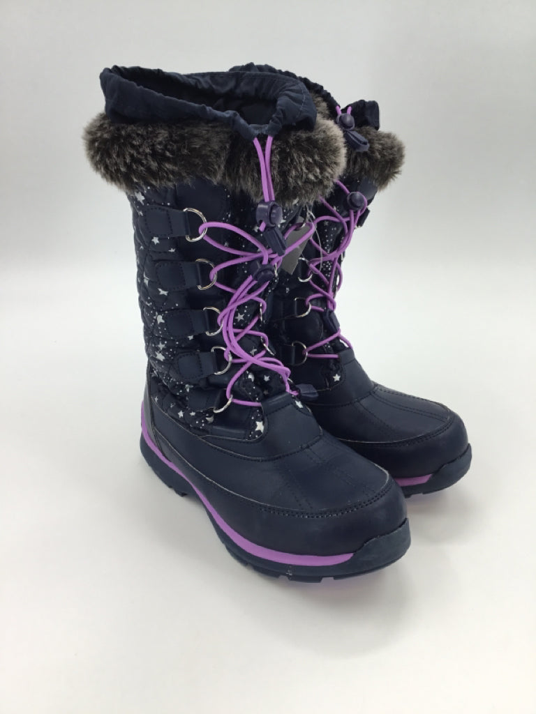 Lands' End Child Size 4 Youth Navy Rain/Snow Boots
