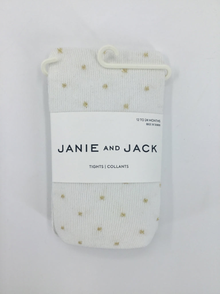 Janie and Jack Child Size 12-24 Months White Tights - girls
