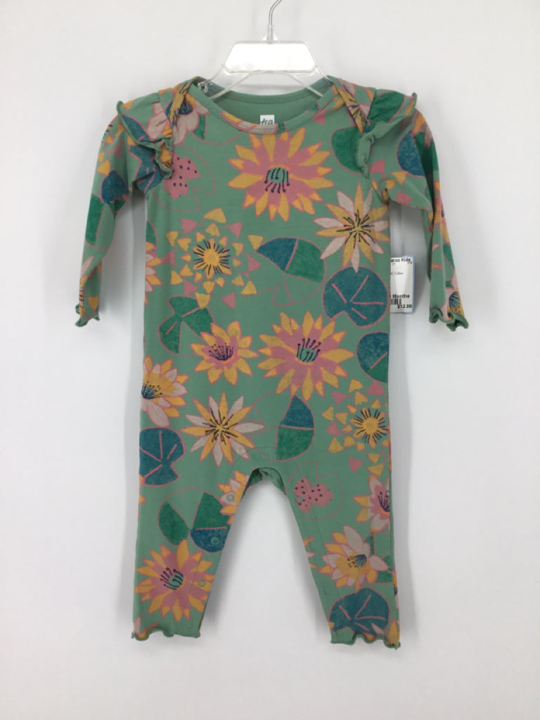 Tea Child Size 6-9 Months Green Outfit - girls