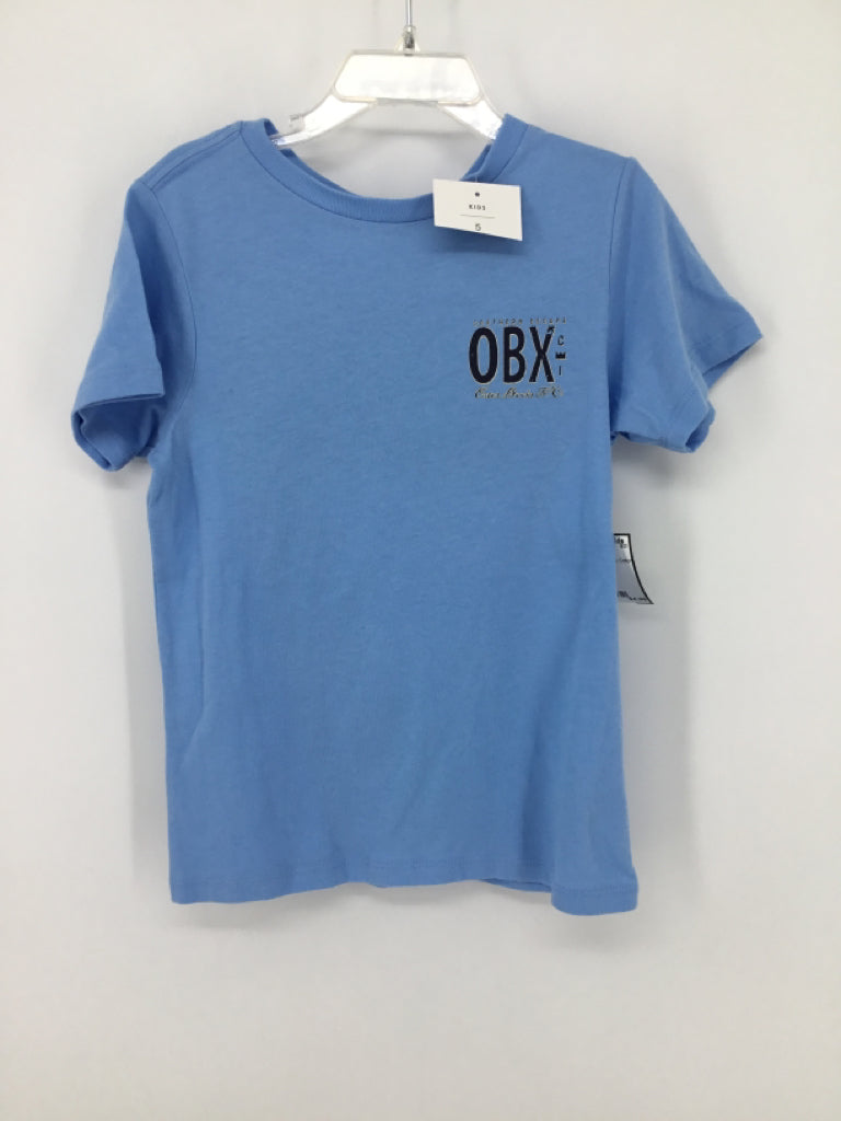 crown & ivy Child Size 5 Blue screen printed T-shirt - boys