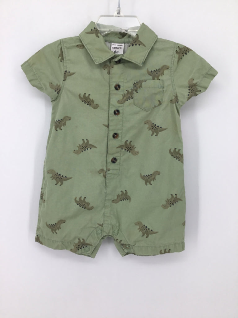 Carter's Child Size 6 Months Green Dinosaur Outfit - boys