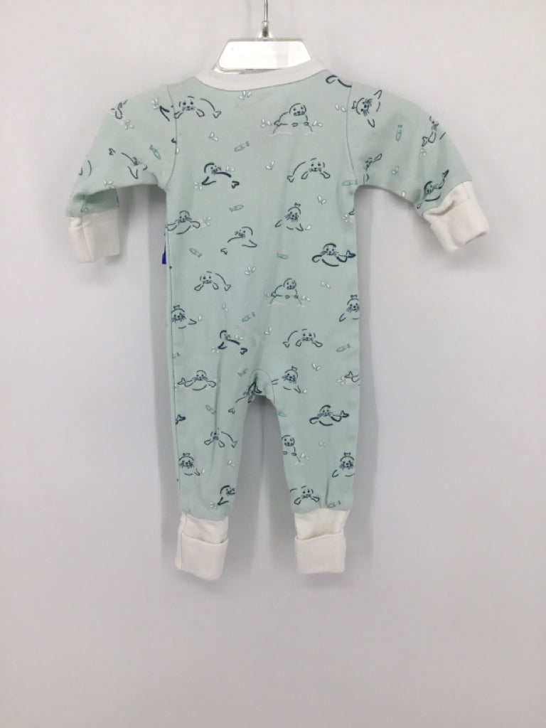 City Mouse Child Size Newborn Blue Print Pajamas - boys