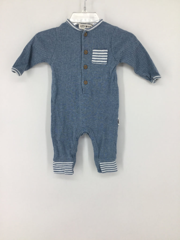 Rabbit + Bear Child Size 0-3 Months Blue Solid Outfit - boys